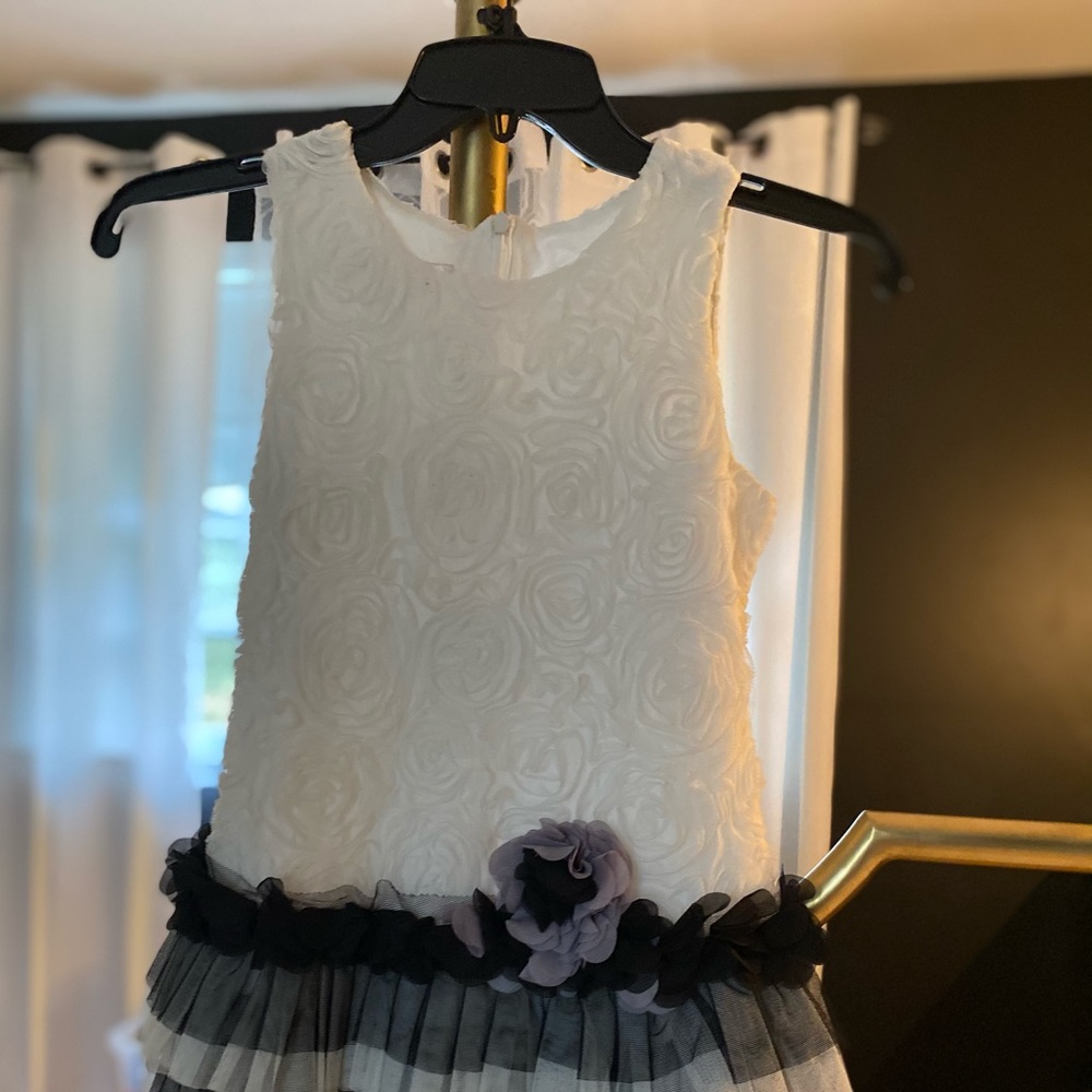 Nordstrom Girls NWT Gray/white dress sz8